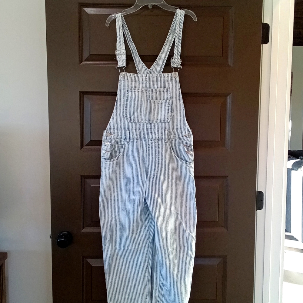 Free People Size Small Stripped Overalls